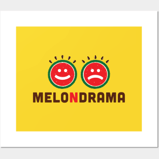 The Best Summer Collection with Funny Melodrama Expression with Drama Faces in the Shape of Watermelon. Posters and Art